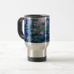 Monet: Water Lilies 1919, zachte roze bloemen Reisbeker<br><div class="desc">Claude Monet: Water Lilies,  1919,   Impressionist artwork,  koffie mok.</div>