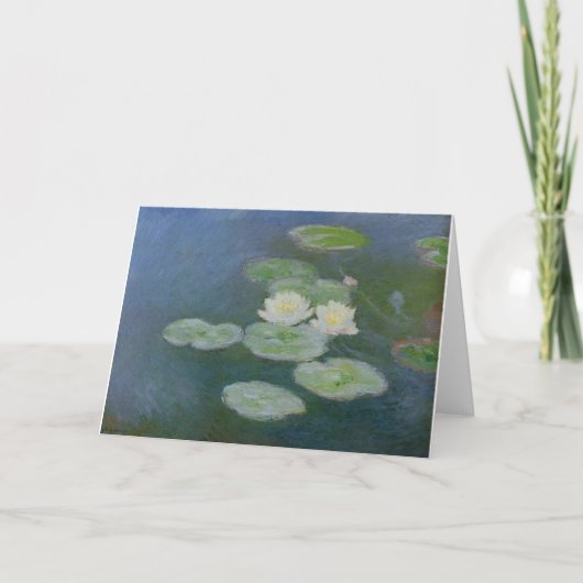 monet water-lilies-avond-effect-1899 bloemen bedankkaart (Voorkant)