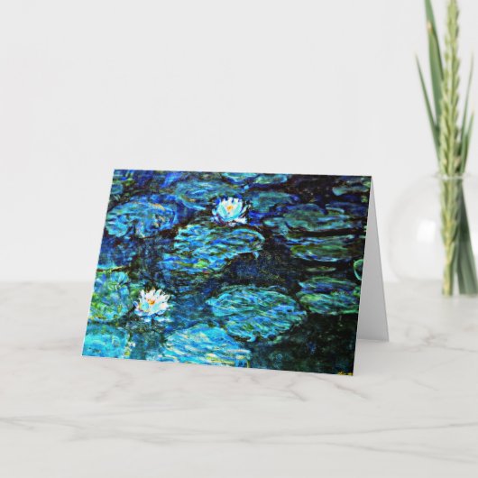 Monet - Water Lilies Blue Kaart (Voorkant)