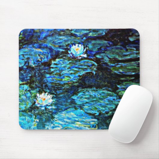 Monet - Water Lilies Blue Muismat (Met muis)