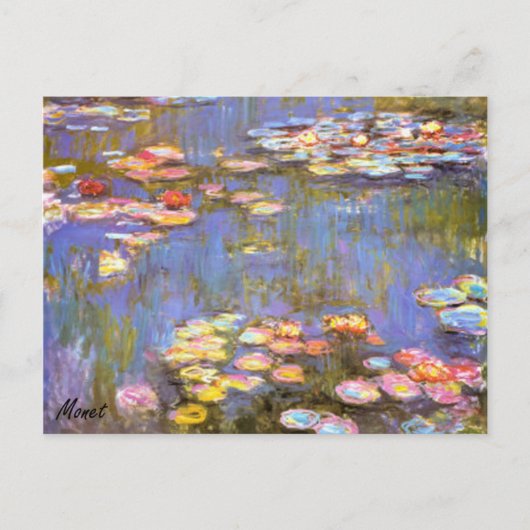 MONET Water Lilies BRIEFKAART 1916 brite-tinten (Voorkant)