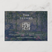 Monet Water Lilies Bruiloft Informatiekaartje (Voorkant)
