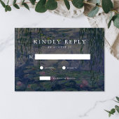 Monet Water Lilies Bruiloft RSVP Kaartje