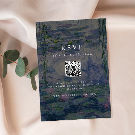 Monet Water Lilies Bruiloft RSVP Kaartje