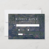 Monet Water Lilies Bruiloft RSVP Kaartje (Voorkant)