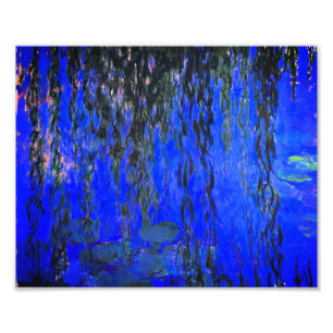 Monet Water Lilies en Wonende Wilde Branches Foto Afdruk