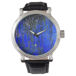 Monet Water Lilies en Wonende Wilde Branches Horloge