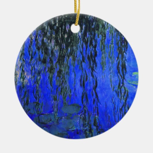Monet Water Lilies en Wonende Wilde Branches Keramisch Ornament (Voorkant)
