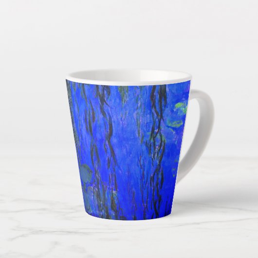 Monet Water Lilies en Wonende Wilde Branches Latte Mok (Rechterhoek)
