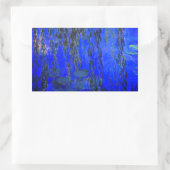 Monet Water Lilies en Wonende Wilde Branches Rechthoekige Sticker (Tas)