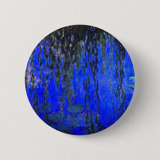 Monet Water Lilies en Wonende Wilde Branches Ronde Button 5,7 Cm (Voorkant)