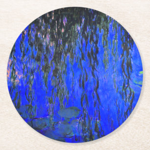 Monet Water Lilies en Wonende Wilde Branches Ronde Kartonnen Onderzetter