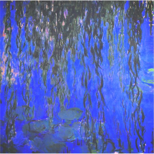 Monet Water Lilies en Wonende Wilde Branches Sticker (Voorkant)