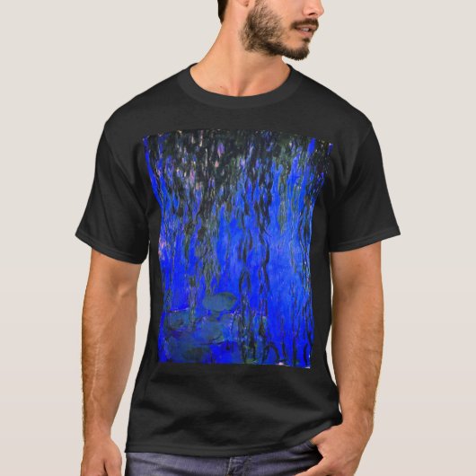 Monet Water Lilies en Wonende Wilde Branches T-shirt (Voorkant)