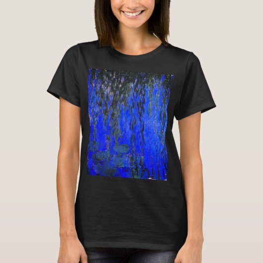 Monet Water Lilies en Wonende Wilde Branches T-shirt (Voorkant)
