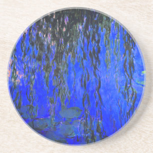 Monet Water Lilies en Wonende Wilde Branches Zandsteen Onderzetter