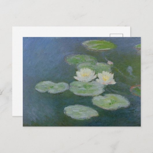 Monet Water Lilies Evening Effect Feestdagenkaart (Voorkant / Achterkant)