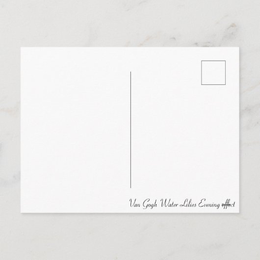 Monet Water Lilies Evening Effect Feestdagenkaart (Achterkant)