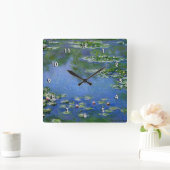 Monet Water Lilies Fine Art (1906) Vierkante Klok (Huis)