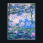 Monet Water Lilies Kaart<br><div class="desc">Uitnodigingen van Monet Water Lilies. Olieverf op canvas vanaf 1916. Monet schilderde zijn beroemde waterlelie obsessief in de laatste jaren van zijn loopbaan, waarbij hij inspiratie putte uit het licht van de zon en het verschuivende effect ervan op het water, de aquatische bloemen en de bladeren. Dit schilderij is voorzien...</div>