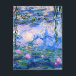 Monet Water Lilies Kaart<br><div class="desc">Uitnodigingen van Monet Water Lilies. Olieverf op canvas vanaf 1916. Monet schilderde zijn beroemde waterlelie obsessief in de laatste jaren van zijn loopbaan, waarbij hij inspiratie putte uit het licht van de zon en het verschuivende effect ervan op het water, de aquatische bloemen en de bladeren. Dit schilderij is voorzien...</div>