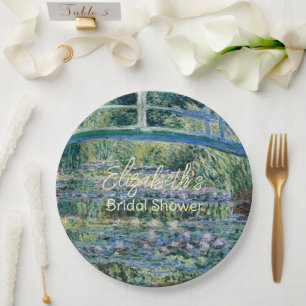 Monet Water Lilies Kunst Tuin Bruiloftsborrel Papieren Bordje