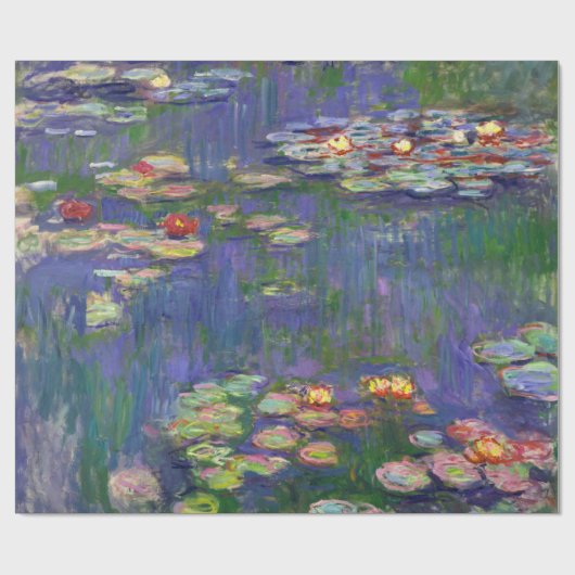 Monet Water Lilies Masterstuk Schilderen Cadeaupapier (Vlak)