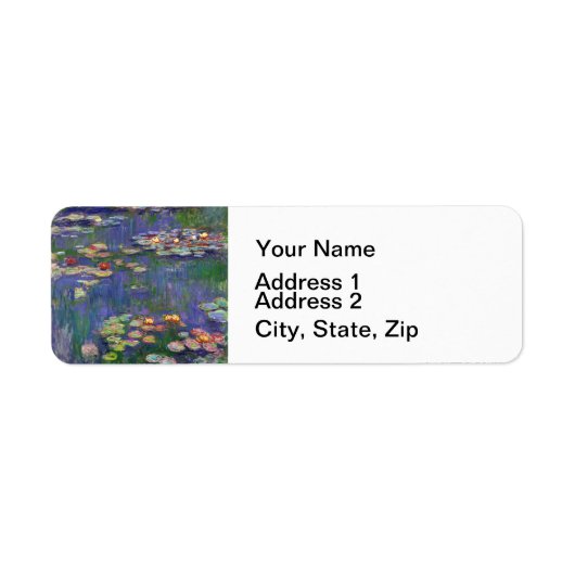 Monet Water Lilies Masterstuk Schilderen Etiket (Voorkant)