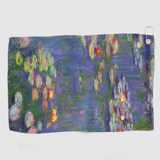 Monet Water Lilies Masterstuk Schilderen Golfhanddoek (Horizontaal)
