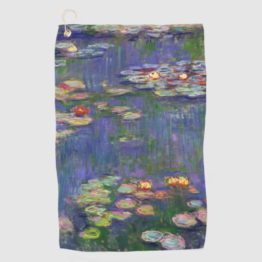Monet Water Lilies Masterstuk Schilderen Golfhanddoek (Voorkant)