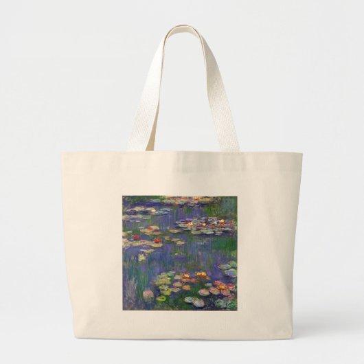 Monet Water Lilies Masterstuk Schilderen Grote Tote Bag (Voorkant)