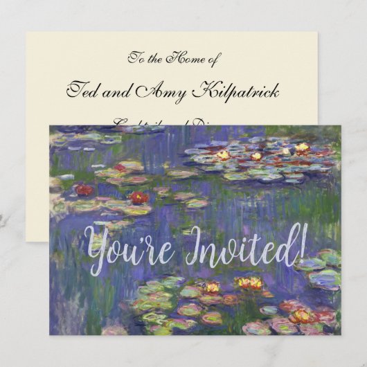 Monet Water Lilies Masterstuk Schilderen Kaart (Voorkant / Achterkant)