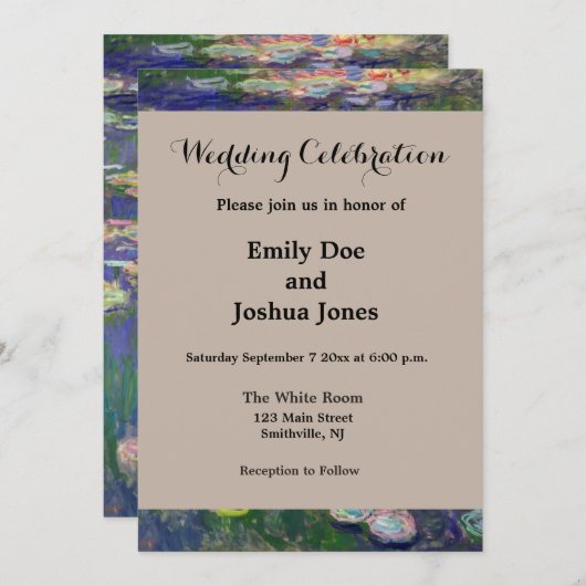 Monet Water Lilies Masterstuk Schilderen Kaart (Voorkant / Achterkant)