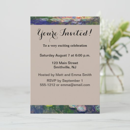 Monet Water Lilies Masterstuk Schilderen Kaart (Staand voorkant)