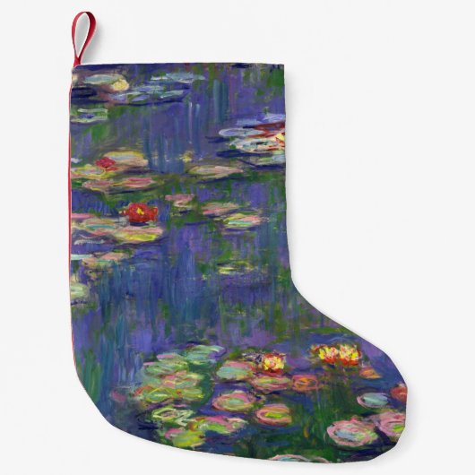 Monet Water Lilies Masterstuk Schilderen Kleine Kerstsok (Voorkant)