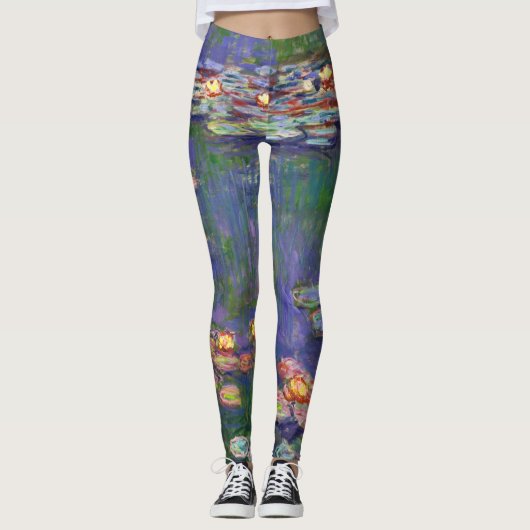 Monet Water Lilies Masterstuk Schilderen Leggings (Voorkant)