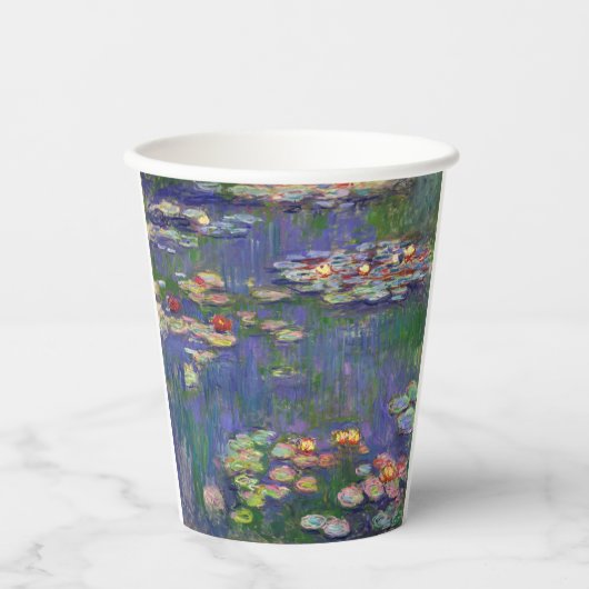 Monet Water Lilies Masterstuk Schilderen Papieren Bekers (Voorkant)