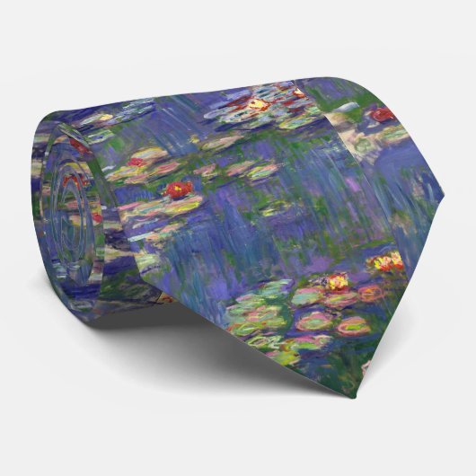 Monet Water Lilies Masterstuk Schilderen Stropdas (Opgerold)