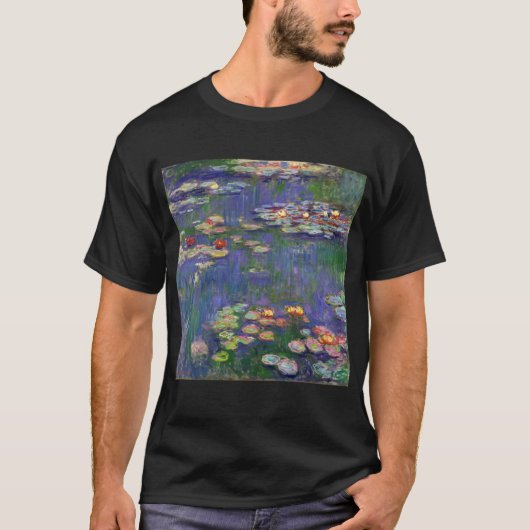 Monet Water Lilies Masterstuk Schilderen T-shirt (Voorkant)