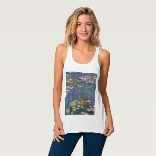 Monet Water Lilies Masterstuk Schilderen Tanktop (Volledige Voorkant)