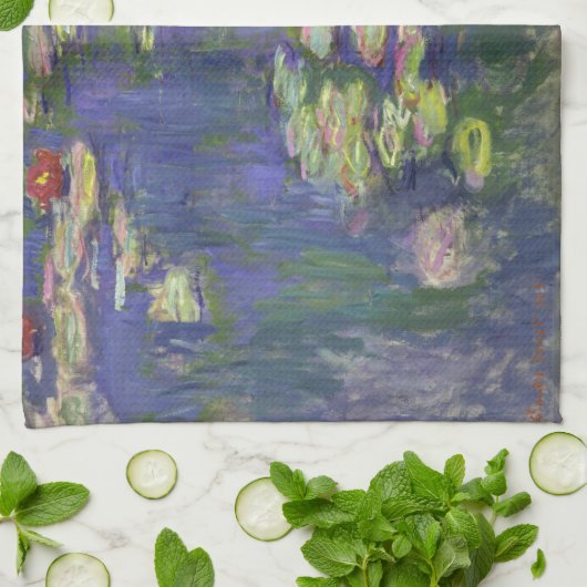 Monet Water Lilies Masterstuk Schilderen Theedoek (Gevouwen)