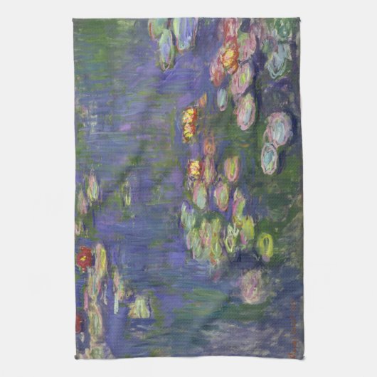 Monet Water Lilies Masterstuk Schilderen Theedoek (Verticaal)