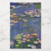 Monet Water Lilies Masterstuk Schilderen Voedselcontainer Etiket (Enkel label)