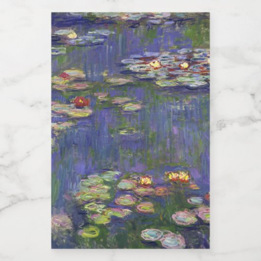 Monet Water Lilies Masterstuk Schilderen Voedselcontainer Etiket (Enkel label)