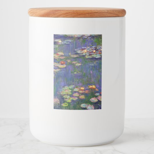 Monet Water Lilies Masterstuk Schilderen Voedselcontainer Etiket (Voorkant)