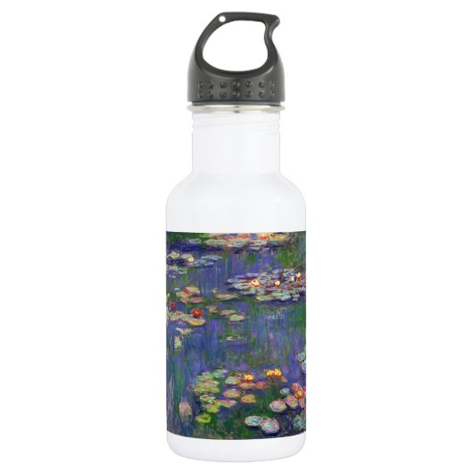 Monet Water Lilies Masterstuk Schilderen Waterfles (Voorkant)