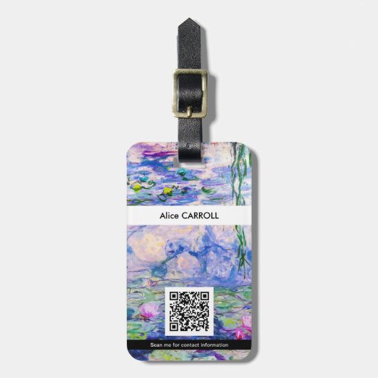 Monet - Water Lilies / Nympheas 1919 - QR-code Bagagelabel (Voorkant verticaal)
