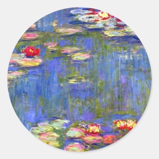 Monet Water Lilies Ronde Sticker (Voorkant)