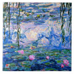 Monet - Water Lilies (roze) 1919 beroemd schilderi Tegeltje<br><div class="desc">Claude Monet 1919 beroemd schilderij,  Water Lilies (roze)</div>