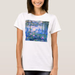 Monet Water Lilies T-shirt<br><div class="desc">Monet Water Lilies. Olieverf op canvas vanaf 1916. Monet schilderde zijn beroemde waterlelie obsessief in de laatste jaren van zijn loopbaan, waarbij hij inspiratie putte uit het licht van de zon en het verschuivende effect ervan op het water, de aquatische bloemen en de bladeren. Dit schilderij is voorzien van een...</div>